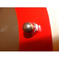 Porthole window flat stainless steel RED 323 mm glass matte nuts coupling