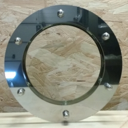Porthole window flat GLOSSY 323 mm glass transparent nuts coupling