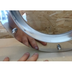 Porthole window stainless steel glossy 350 mm glass transparent nuts coupling