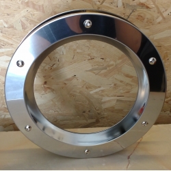 Porthole window stainless steel glossy 350 mm glass transparent nuts flange