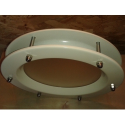 Porthole window embossed WHITE 350 mm glass matte nuts coupling
