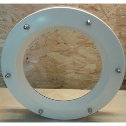 Porthole window embossed WHITE 350 mm glass transparent nuts coupling