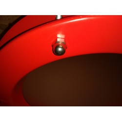 Porthole window embossed stainless steel RED 350 mm glass matte nuts coupling