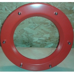 Porthole window embossed RED 350 mm glass transparent nuts coupling