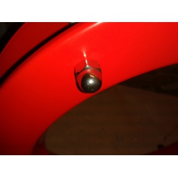 Porthole window embossed RED 350 mm glass transparent nuts coupling