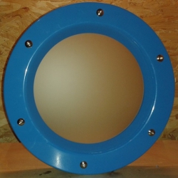 Porthole window embossed stainless steel BLUE 350 mm glass matte nuts flange