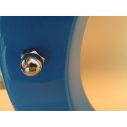 Porthole window embossed BLUE 350 mm glass matte nuts coupling