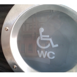 Porthole window embossed INOX 350mm glass toilet for the disabled nuts flange