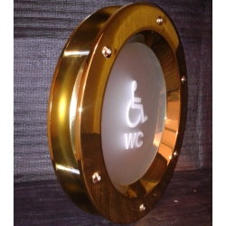 Porthole window GOLDEN color 350 mm glass toilet for the disabled nuts flange