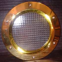 Porthole window embossed GOLDEN color 350 mm glass reinforced nuts flange